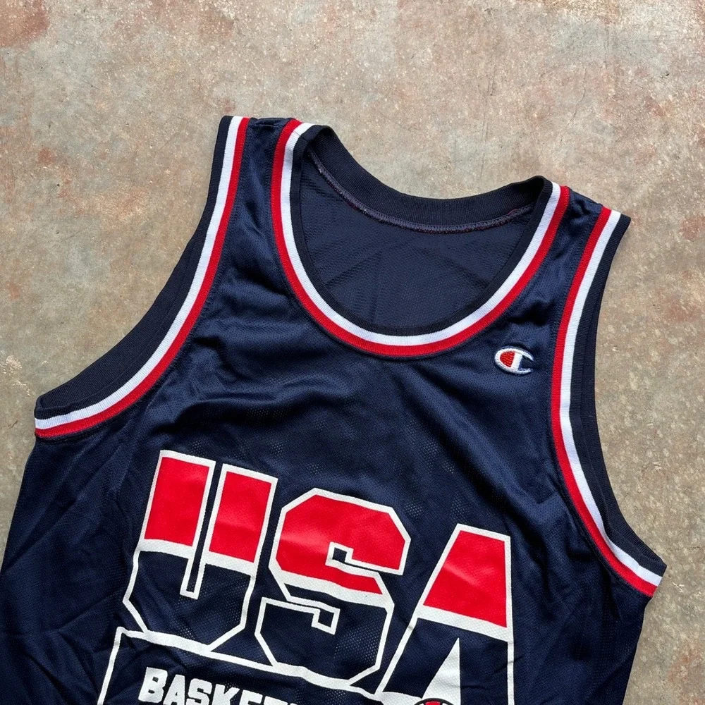Vintage Champion Shaq O'Neal USA Basketball Jersey 13 Navy Mens 44 Large 90s - Picture 5 of 7